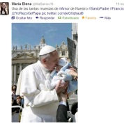 Maria Elena reza por el Papa Francisco