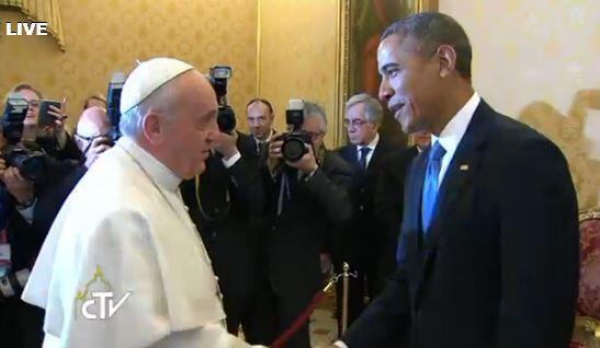 Papa francisco recibe a Obama